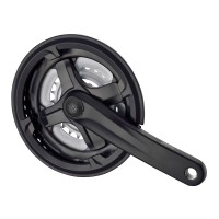 Комплект шатунів PROWHEEL TA-CM68, 170mm, 24/34/42T, захист ланцюга, зірки сталь, під квадрат, black Комплект шатунів PROWHEEL TA-CM68, 170mm, 24/34/42T, захист ланцюга, зірки сталь, під квадрат, black