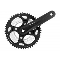 Шатун SUN RACE FCM300 28/38/48T під квадрат, L175мм, чорний зі сріблом