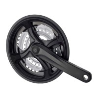 Комплект шатунів PROWHEEL TY-CM99, 175mm, 28/38/48T, захист ланцюга, зірки сталь, під квадрат, black