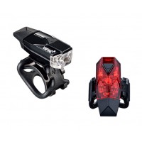 Комплект блималок Infini MINI LAVA I-261WR-BK, 4 режими, вбудований USB кабель, з кріпл.
