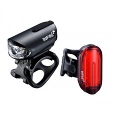 Комплект блималок Infini OLLEY I-210P + I-210R, 4 режими + 7 режимів , USB кабель, з кріпл.