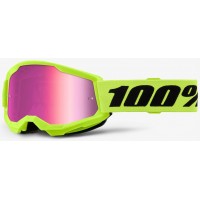 Дитячі окуляри 100% STRATA 2 Youth Goggle Neon Yellow - Mirror Pink Lens, Mirror Lens Дитячі окуляри 100% STRATA 2 Youth Goggle Neon Yellow - Mirror Pink Lens, Mirror Lens