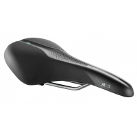 Сідло Selle Royal SCIENTIA M3 Moderate, 3D skingel, оббивка Black gummy / Black mokka, 289х178мм, 465г, рейли сталь + Curva suspension, unisex, чорне