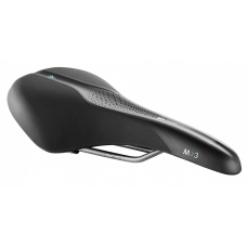 Сідло Selle Royal SCIENTIA M3 Moderate, 3D skingel, оббивка Black gummy / Black mokka, 289х178мм, 465г, рейли сталь + Curva suspension, unisex, чорне