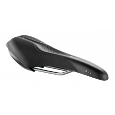 Сідло Selle Royal SCIENTIA A1 Athletic, 3D skingel, оббивка Black gummy/Black mokka, 289х127мм, 380г, рейли сталь + Curva suspension, unisex, чорне