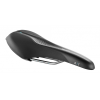 Сідло Selle Royal SCIENTIA A2 Athletic, 3D skingel, оббивка Black gummy/Black mokka, 289х144мм, 390г, рейли сталь + Curva suspension, unisex, чорне