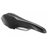 Сідло Selle Royal SCIENTIA M1 Moderate, 3D skingel, оббивка Black gummy/Black mokka, 289х141мм, 425г, рейли сталь + Curva suspension, unisex, чорне