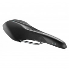 Сідло Selle Royal SCIENTIA A3 Athletic, 3D skingel, оббивка Black gummy/Black mokka, 289х159мм, 415г, рейли сталь + Curva suspension, unisex, чорне